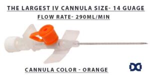 Largest Size IV Cannula- 14 Gauge